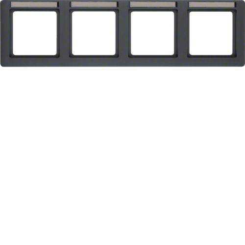 Berker 10246016 Rahmen 4fach mit Beschriftungsfeld waagerecht Q.1 anthrazit, samt Mesch Shop Berker 10246016 Rahmen 4fach mit Beschriftungsfeld waagerecht Q.1 anthrazit, samt Mesch Shop